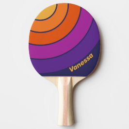 Vintage Traube Regenbogen Kreis Streifen mit Namen Tischtennis Schläger