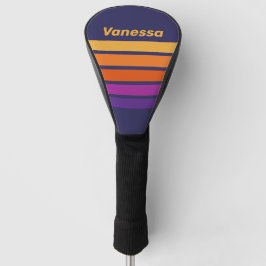 Vintage-Traube-Regenbogen-Quer-Streifung mit Namen Golf Headcover