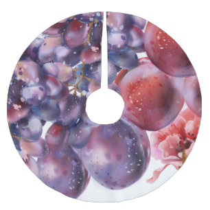 Vintage Trauben Farbe Herbstkarte Polyester Weihnachtsbaumdecke