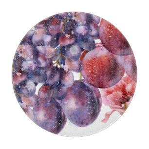 Vintage Trauben Farbe Herbstkarte Schneidebrett