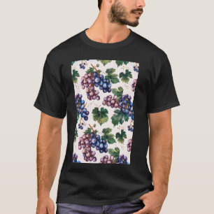 Vintage-Trauben-Fruchtmuster-Kunst T-Shirt