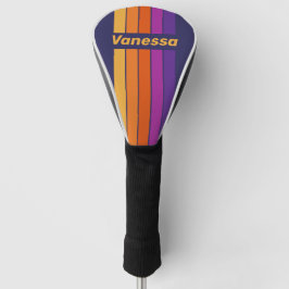 Vintage-Trauben-Regenbogen-Pin-Streifen mit Namen Golf Headcover