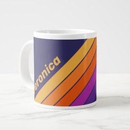 Vintage Trauben Regenbogen Streifen mit Namen Jumbo-Tasse