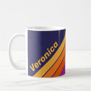 Vintage Trauben Regenbogen Streifen mit Namen Kaffeetasse
