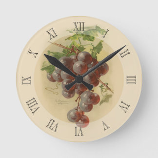 Vintage Trauben Runde Wanduhr