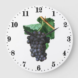 Vintage-Trauben-Wanddekoration Küche Große Wanduhr