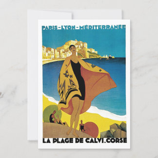 Vintage Travel Ads: La Plage de Calvi, Korsika