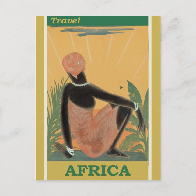 Vintage Travel Africa Retro Tourismus Postkarte (Vorderseite)