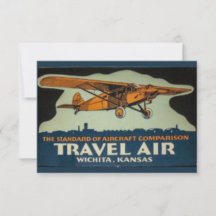 Vintage Travel Air Maschine, Wichita die Luft-Haup Dankeskarte