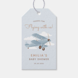 Vintage Travel Airplane Boy Baby Shower Tags Geschenkanhänger