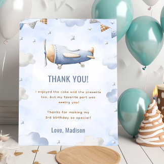 Vintage Travel Airplane Geburtstag Danke Karte