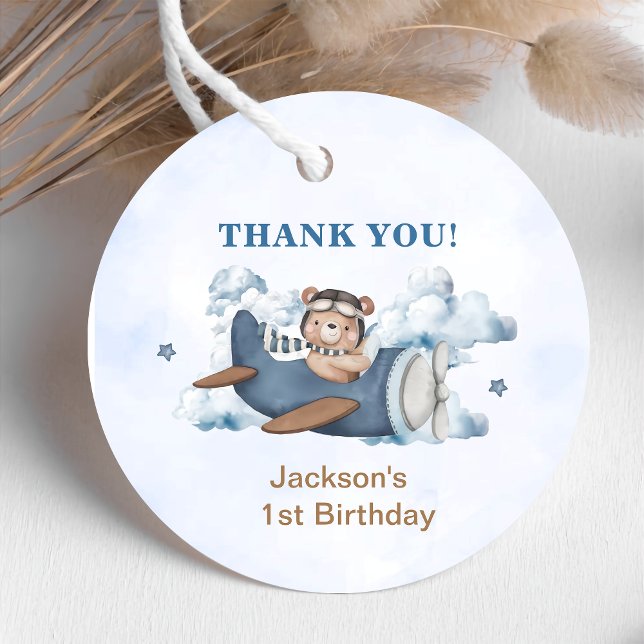 Vintage Travel Airplane Geburtstagsparty Geschenkanhänger (Von Creator hochgeladen)