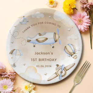 Vintage Travel Airplane Geburtstagsparty Pappteller