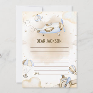 Vintage Travel Airplane Time Capsule Note Card Einladung