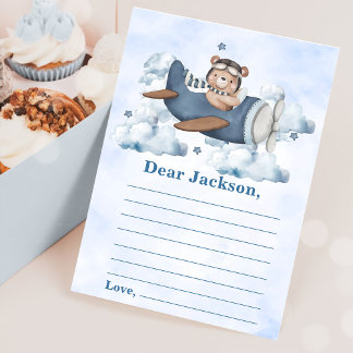 Vintage Travel Airplane Time Capsule Note Messages Einladung