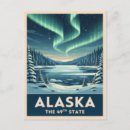 Vintage Travel Alaska Winter Landscape Retro Postkarte