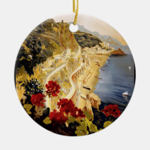 Vintage Travel Amalfi Italien Keramik Ornament