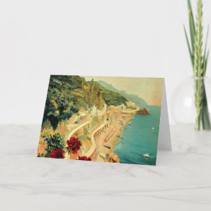 Vintage Travel, Amalfi Italienischer Küstenstrand Karte