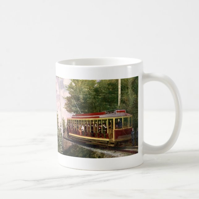 Vintage Travel and Transportation Electric Trolley Tasse (Rechts)