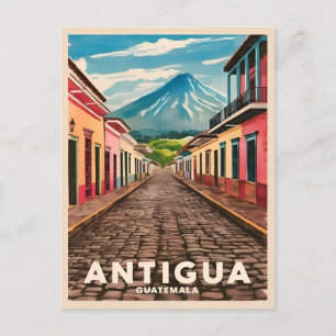 Vintage Travel Antigua Guatemala Retro Landschaftl Postkarte