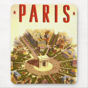 Vintage Travel, Arc de Triomphe Paris Frankreich Mousepad