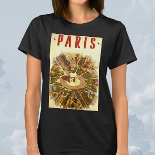 Vintage Travel, Arc de Triomphe Paris Frankreich T-Shirt