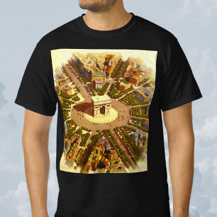 Vintage Travel, Arc de Triomphe Paris Frankreich T-Shirt