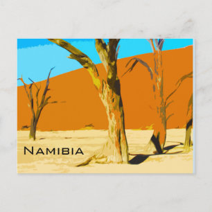 Vintage Travel Art Dead Vlei, Namibia Postcard Postkarte