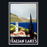 Vintage Travel Art Deco Poster<br><div class="desc">Die italienischen Seen bieten ein wenig von allem: hübsche Städte und Dörfer am Ufer,  eine Bergkulisse,  schöne Gebäude und natürlich atemberaubende Landschaft,  wie Sie alle aus diesem Vintagen Kunst-Deko-Poster sehen.</div>