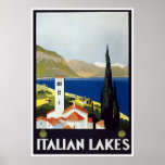 Vintage Travel Art Deco Poster<br><div class="desc">Die italienischen Seen bieten ein wenig von allem: hübsche Städte und Dörfer am Ufer,  eine Bergkulisse,  schöne Gebäude und natürlich atemberaubende Landschaft,  wie Sie alle aus diesem Vintagen Kunst-Deko-Poster sehen.</div>