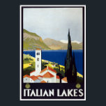 Vintage Travel Art Deco Poster<br><div class="desc">Die italienischen Seen bieten ein wenig von allem: hübsche Städte und Dörfer am Ufer,  eine Bergkulisse,  schöne Gebäude und natürlich atemberaubende Landschaft,  wie Sie alle aus diesem Vintagen Kunst-Deko-Poster sehen.</div>