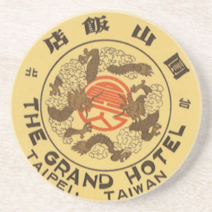 Vintage Travel Asia, Grand Hotel, Taipei, Taiwan Sandstein Untersetzer