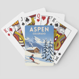 Vintage Travel Aspen Colorado Winter Skiing Retro Spielkarten