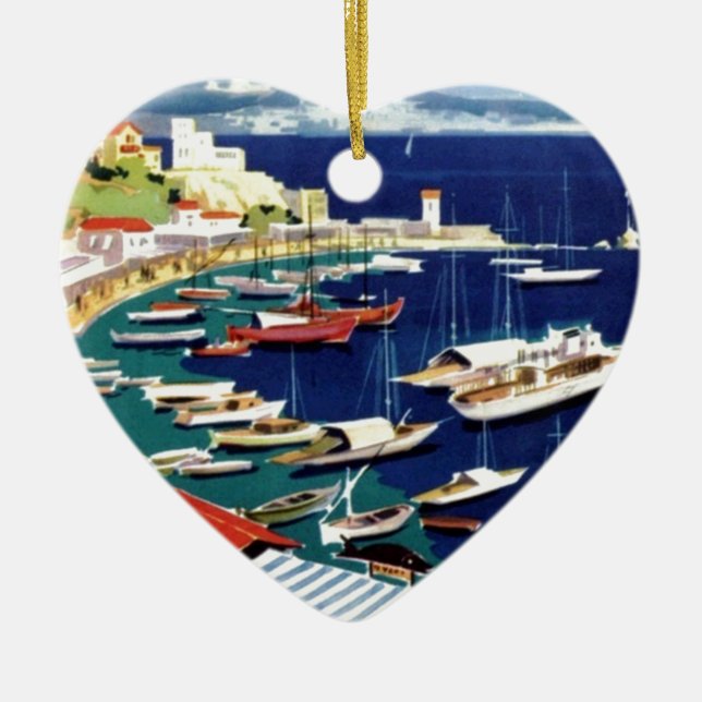 Vintage Travel Athens Griechenland Keramik Ornament (Vorne)