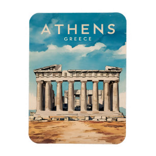 Vintage Travel Athens Griechenland Parthenon Retro Magnet