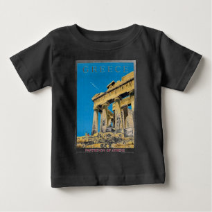 Vintage Travel Athens Griechenland Parthenon Tempe Baby T-shirt