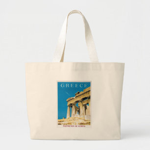 Vintage Travel Athens Griechenland Parthenon Tempe Jumbo Stoffbeutel