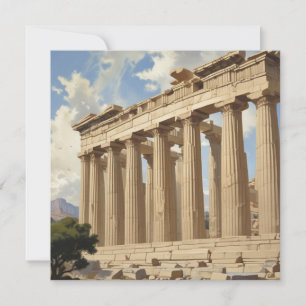 Vintage Travel Athens Griechenland Parthenon Tempe Karte