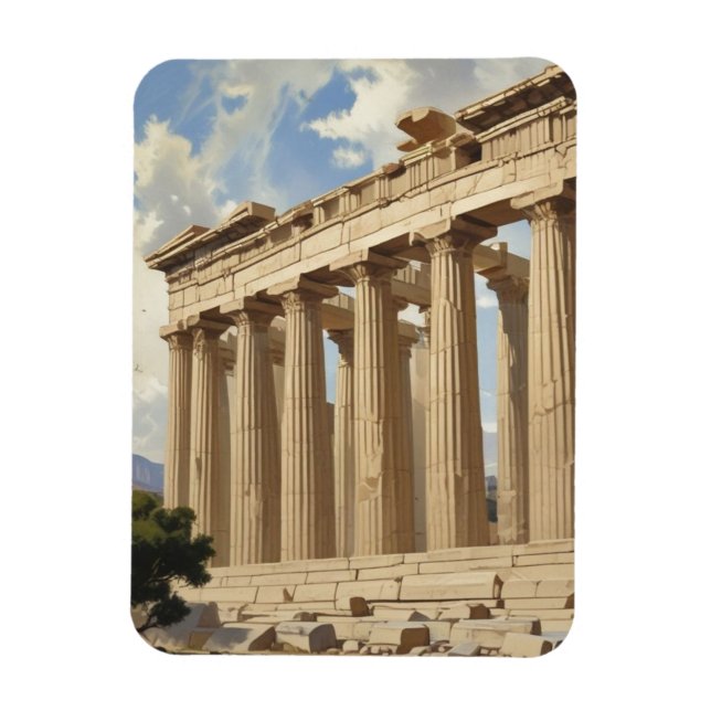 Vintage Travel Athens Griechenland Parthenon Tempe Magnet (Vertikal)