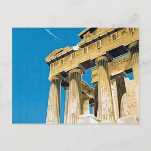 Vintage Travel Athens Griechenland Parthenon Tempe Postkarte
