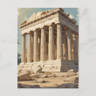 Vintage Travel Athens Griechenland Parthenon Tempe Postkarte