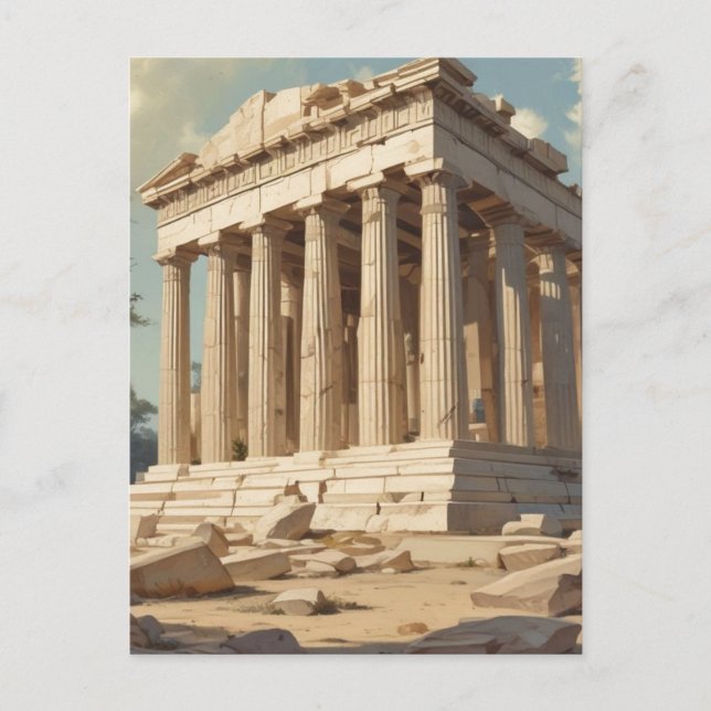 Vintage Travel Athens Griechenland Parthenon Tempe Postkarte (Vorderseite)