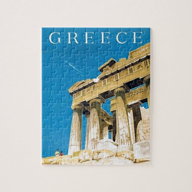 Vintage Travel Athens Griechenland Parthenon Tempe Puzzle (Vertikal)