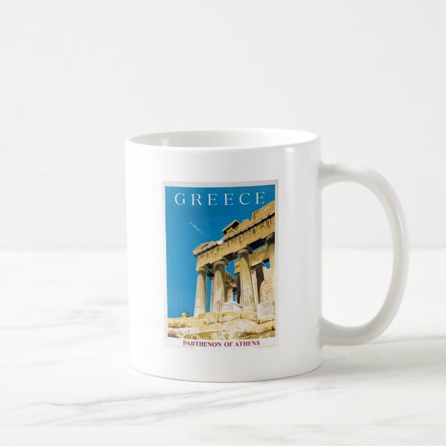 Vintage Travel Athens Griechenland Parthenon Tempe Tasse (Rechts)
