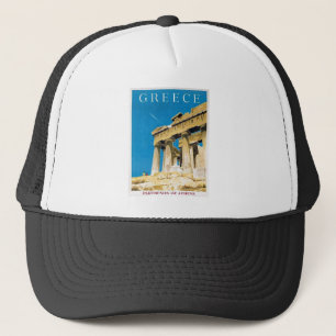 Vintage Travel Athens Griechenland Parthenon Tempe Truckerkappe