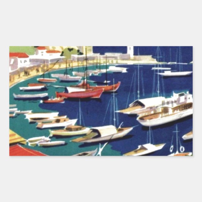 Vintage Travel Athens Griechenland Rechteckiger Aufkleber (Vorderseite)