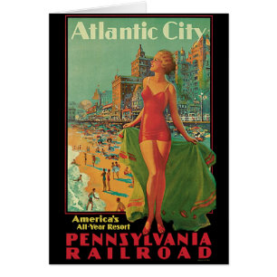 Vintage Travel, Atlantic City Resort Beach Blonde