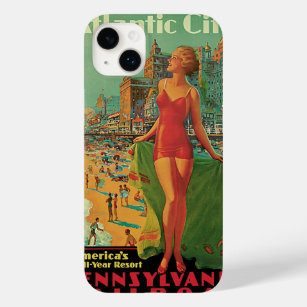Vintage Travel, Atlantic City Resort Beach Blonde Case-Mate iPhone Hülle