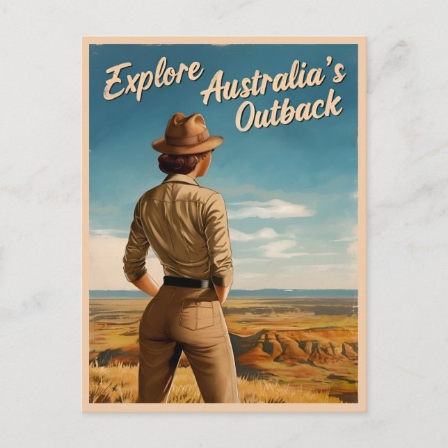 Vintage Travel Australia Retro Landschaftlich Postkarte (Vorderseite)
