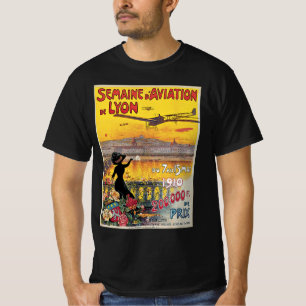 Vintage Travel, Aviation Airplanes, Lyon, Frankrei T-Shirt